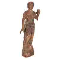 19th Century Life Size Carved Wood Statue