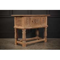 Bleached Carved Oak Console Table