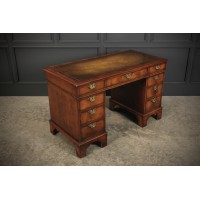 Queen Anne Style Walnut Pedestal Desk 