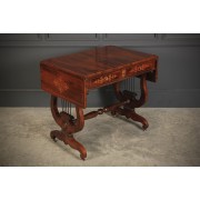 Marquetry Inlaid Rosewood Sofa Table