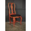 Set of 8 Red Chinoiserie Dining Chairs