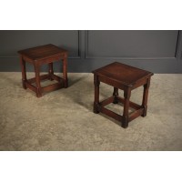 Pair of Solid Oak Joint Stools 