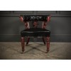 Victorian Mahogany & Black Leather Captains Chair