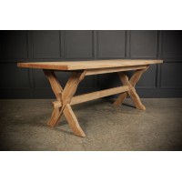 Solid Oak X Frame Refectory Dining Table