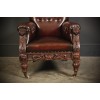 Buttoned Leather Library Armchair
