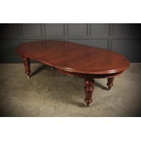 Large Oval Victorian Mahogany Extending Dining Table